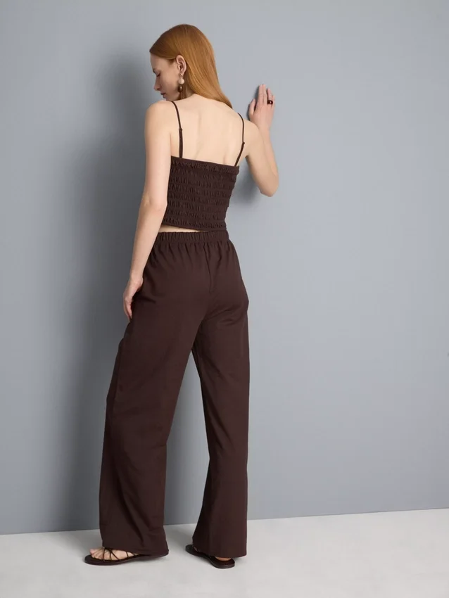 Jersey wide leg pants