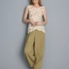 Knitted asymmetrical crochet tank