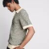 Knitted check polo shirt