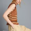 Knitted curve stitch tank top