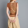 Knitted curve stitch tank top