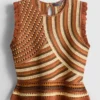 Knitted curve stitch tank top