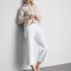 Knitted drawstring hoodie