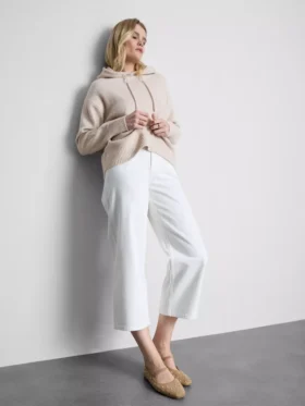 Knitted drawstring hoodie