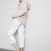 Knitted drawstring hoodie