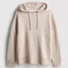 Knitted drawstring hoodie