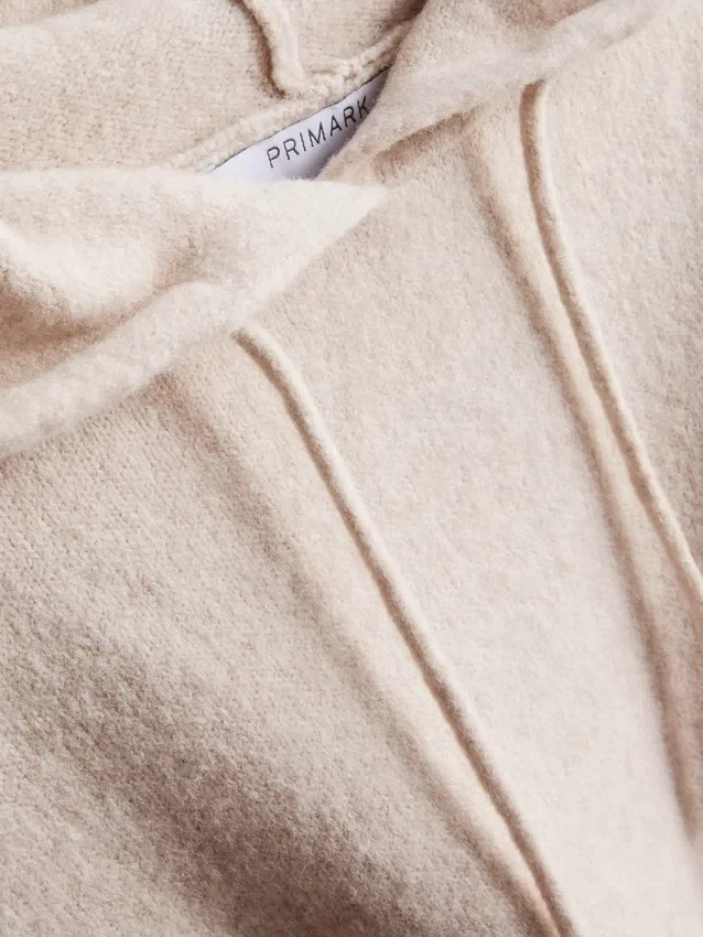 Knitted drawstring hoodie