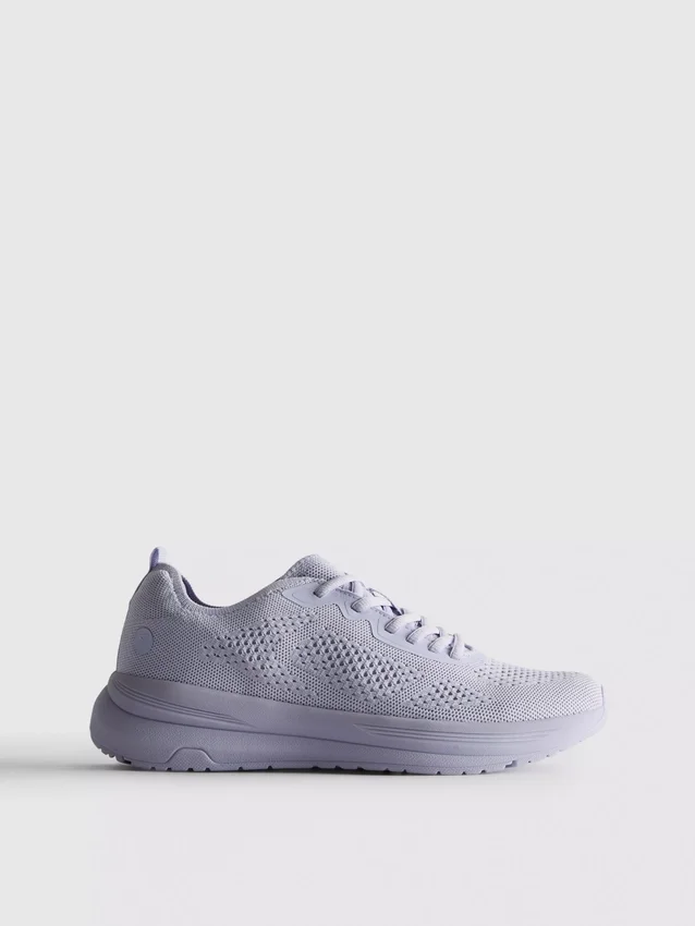 Knitted lace-up sneakers