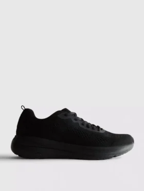 Knitted lace-up sneakers