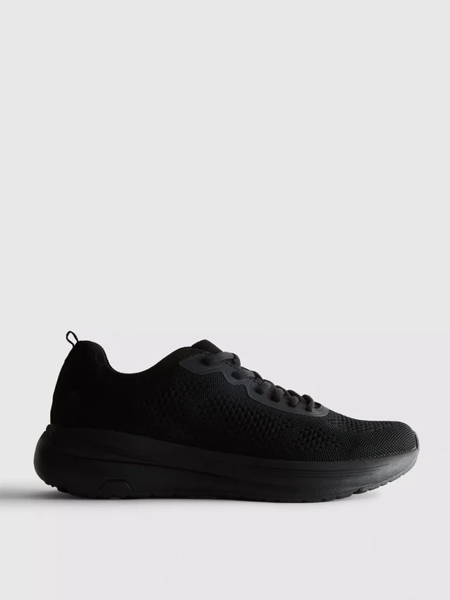 Knitted lace-up sneakers