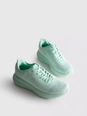 Knitted lace-up sneakers