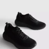 Knitted lace-up sneakers
