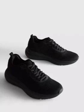 Knitted lace-up sneakers