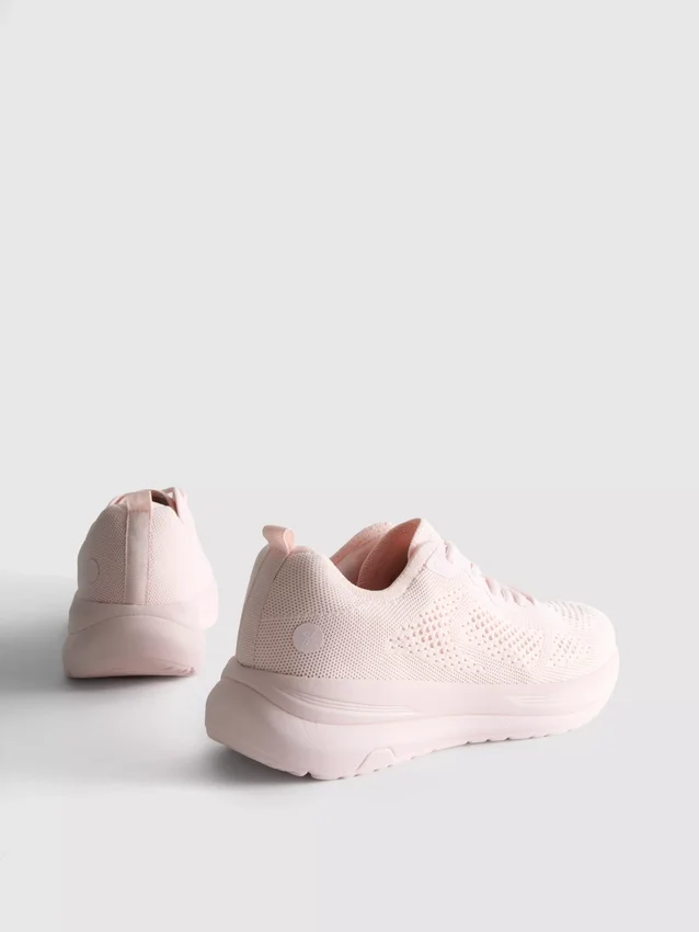 Knitted lace-up sneakers