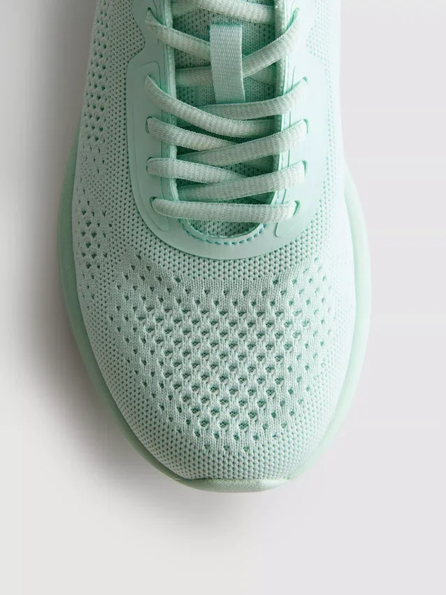 Knitted lace-up sneakers