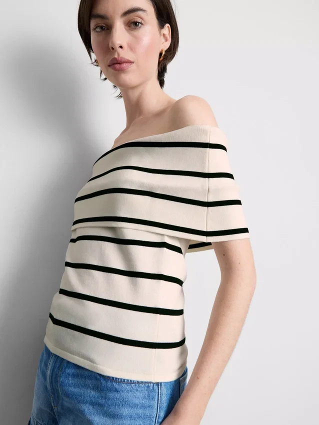 Knitted off-the-shoulder sweater
