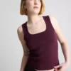 Knitted square neck tank top