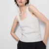 Knitted square neck tank top
