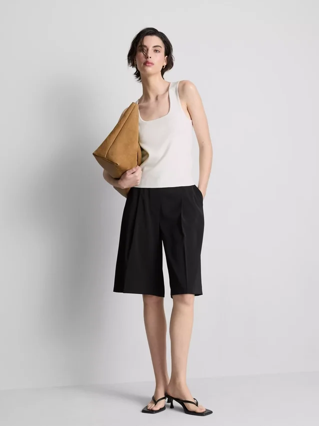 Knitted square neck tank top