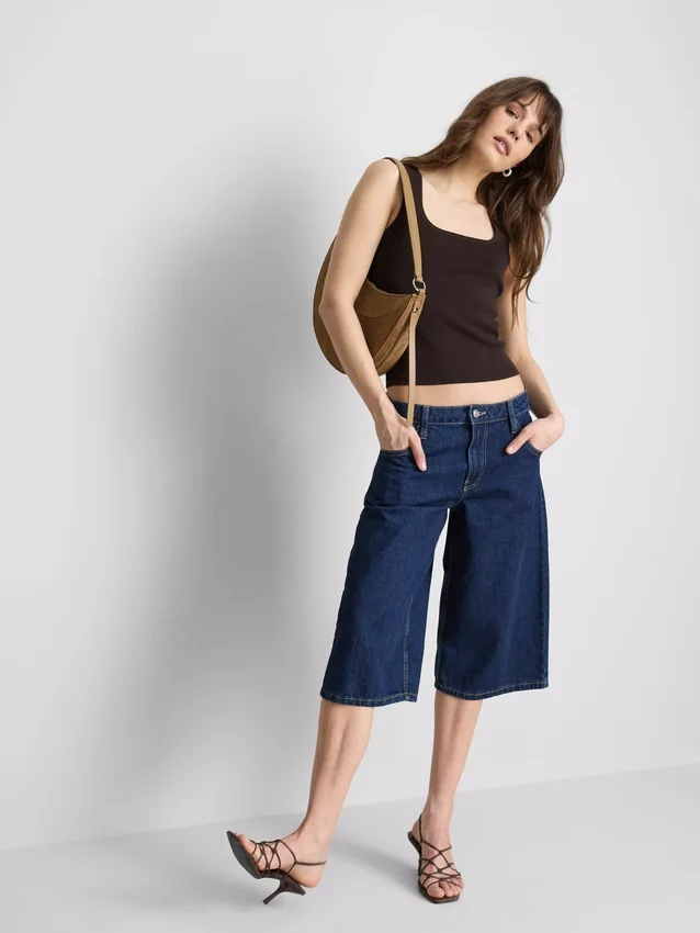 Knitted square neck tank top