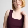 Knitted square neck tank top