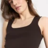 Knitted square neck tank top