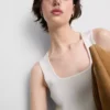 Knitted square neck tank top