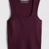 Knitted square neck tank top