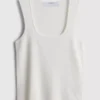 Knitted square neck tank top