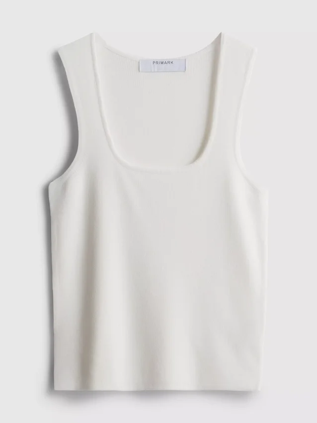 Knitted square neck tank top