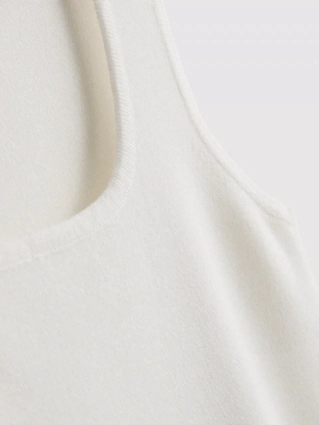 Knitted square neck tank top