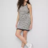 Knitted stripe halter dress