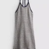 Knitted stripe halter dress