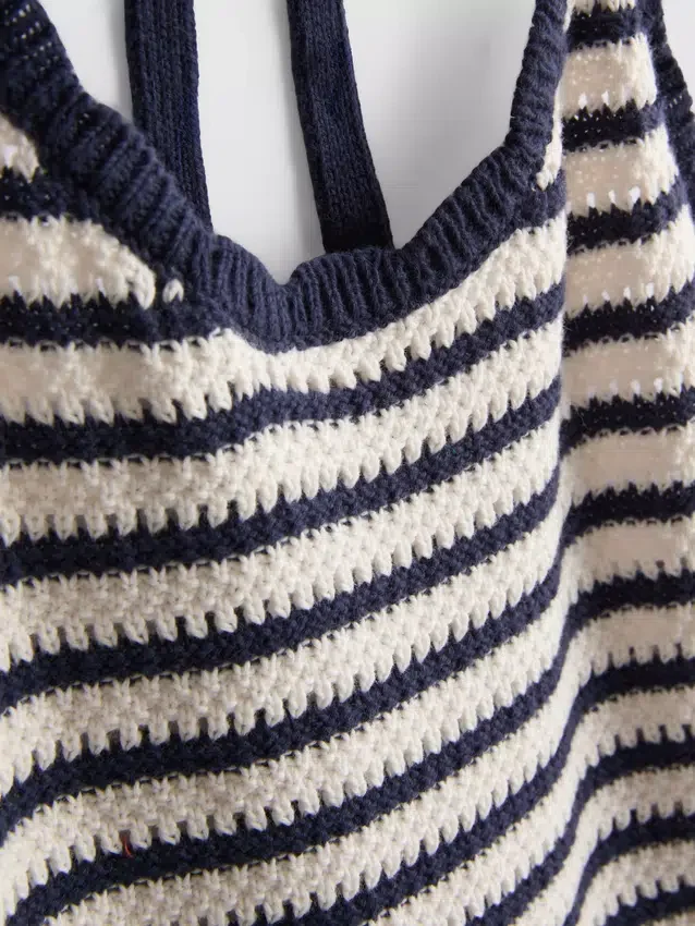 Knitted stripe halter dress