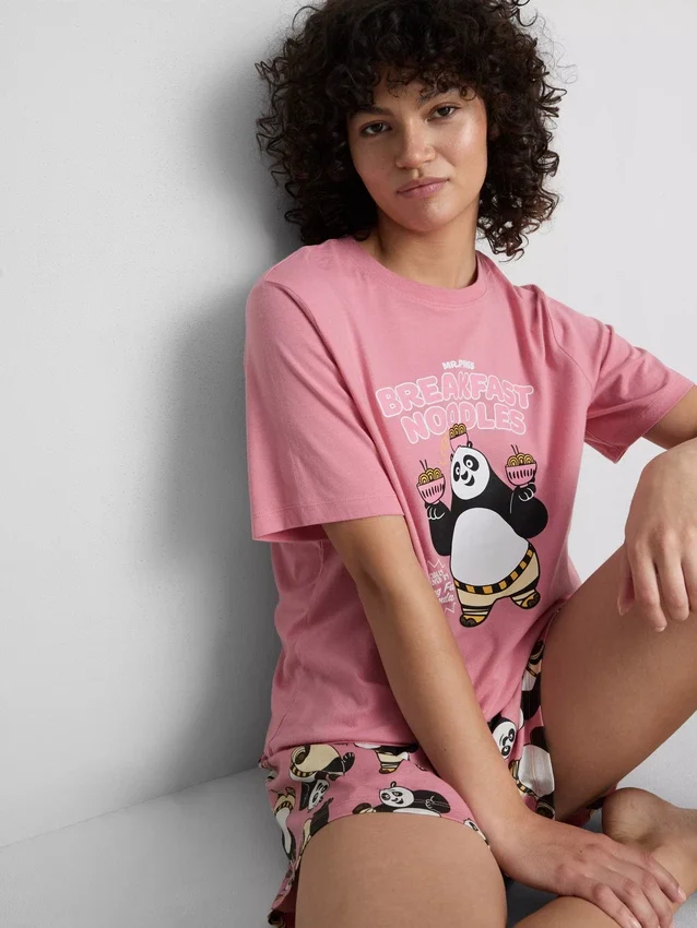 Kung fu panda character shorty pajamas