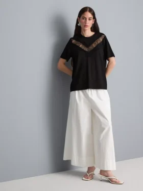 Lace insert t-shirt