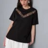 Lace insert t-shirt