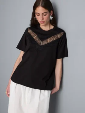 Lace insert t-shirt