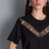 Lace insert t-shirt