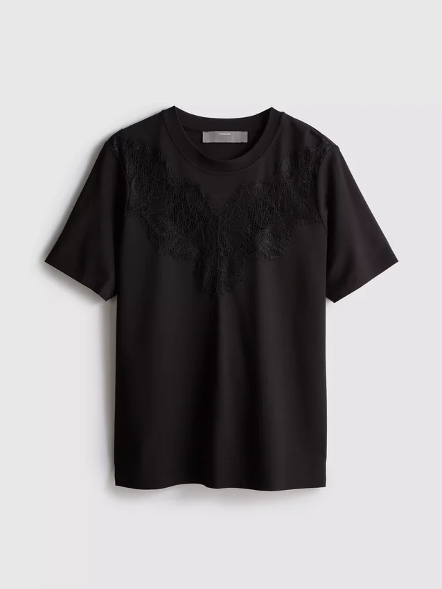 Lace insert t-shirt