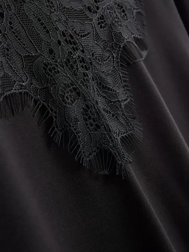 Lace insert t-shirt