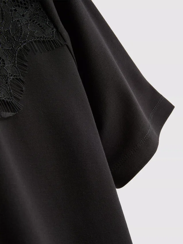 Lace insert t-shirt