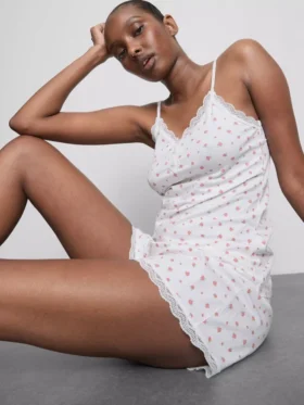 Lace trim cami pajamas