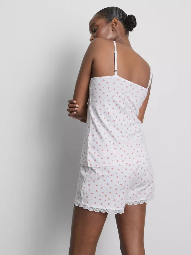 Lace trim cami pajamas