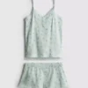 Lace trim cami pajamas