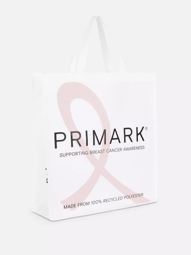 Large breast cancer awareness shopper bag