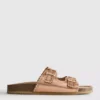 Lasercut detail footbed sandals