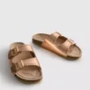 Lasercut detail footbed sandals
