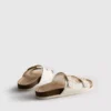 Lasercut detail footbed sandals
