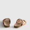 Lasercut detail footbed sandals